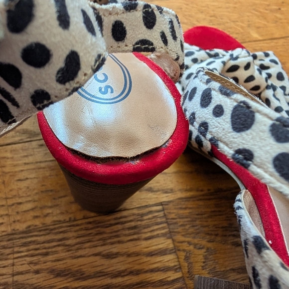 Scoop Retro Polka Dot Peep Toe Heels - Picture 7 of 9